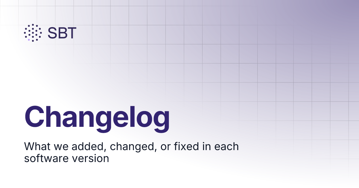 Changelog | SBT